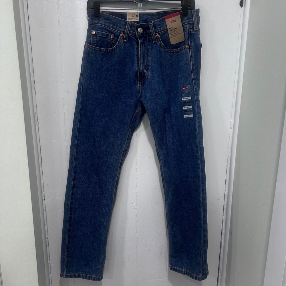 Levis 505 Regular Fit Straight Leg Jeans Mens 29x30 Blue Denim 005054891 NWT